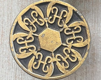 Pomo de armario vintage / Oro antiguo / Tiradores de cajón / Japón, década de 1960