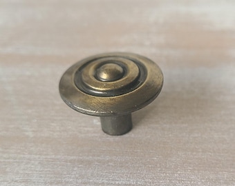 Pomo de armario vintage / Latón antiguo / 2,9 cm / Tiradores de cajón / Japón, década de 1960