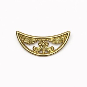 Vintage Brass Drawer Pull • Decorative Ornate Crescent Cabinet Handle • MCM Hardware