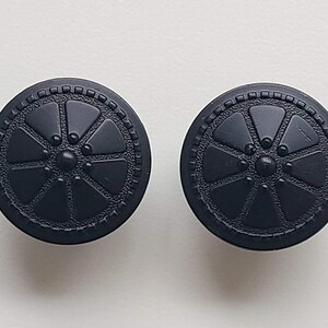 Vintage Hyer Black Drawer Pulls | Pair Die Cast Cabinet Door Handles | MCM