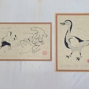 Art Enook Manomie en édition limitée. Cartes de voeux d'ours polaire, d'oie des neiges. Art mural sérigraphié à la main.