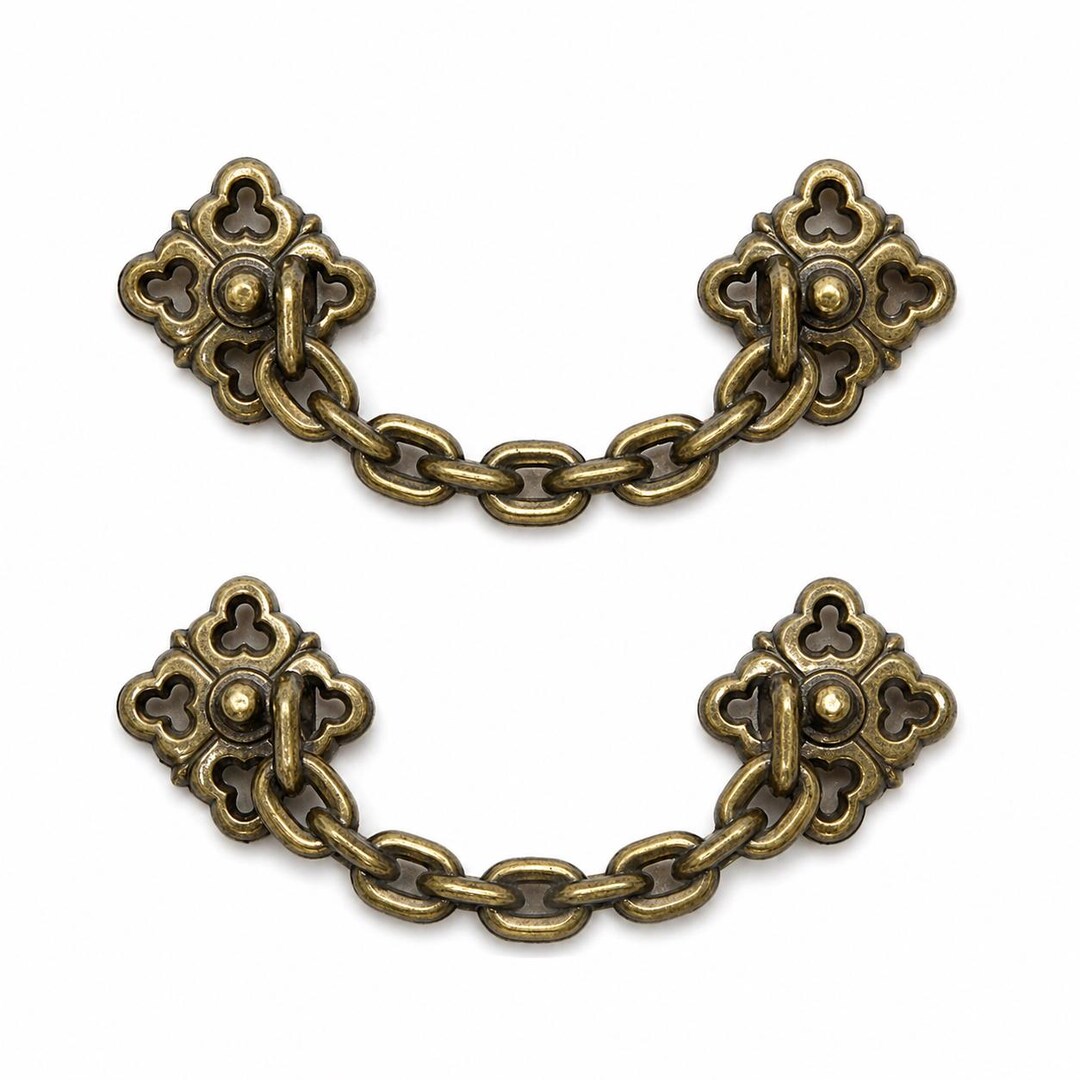 Vintage Brass Chain Link Drawer Pulls. Mid Century Modern Dresser ...