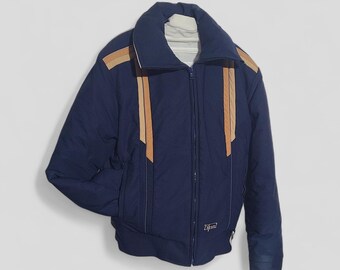 Vintage Ditrani Designs 1980s Ski Jacket | Retro Navy Blue Puffer