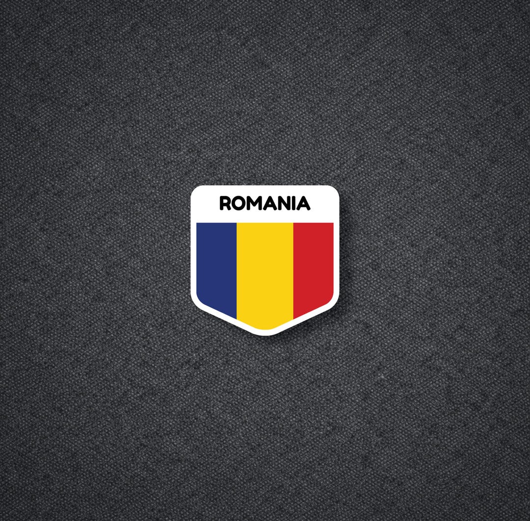 Romania Sticker Flag Shield Sticker | Country Series | Romania (RO) | Waterproof - Etsy