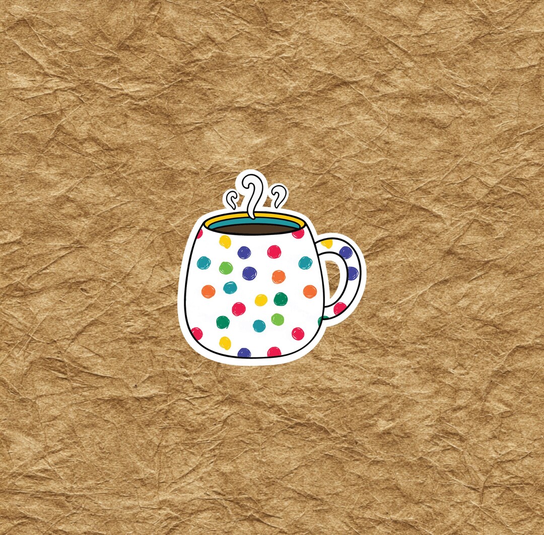 Mug Decor Sticker Polka Dot Mug Sticker | Cozy Coffee Vinyl Decal - Etsy