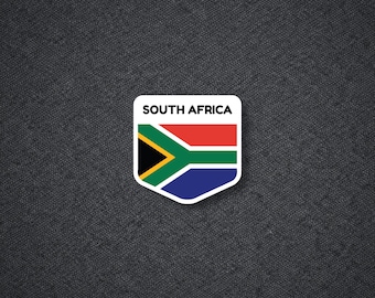 Flag Shield Sticker | Country Series | South Africa (ZA) | Waterproof