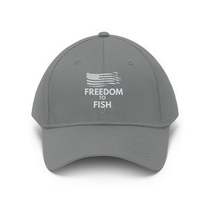 Freedom to Fish Twill Hat, Fishing Gift, Fishing Classic Style Hat, Fishing Hat for Men, Fishing Cap Women, Fishing Lover Gift!