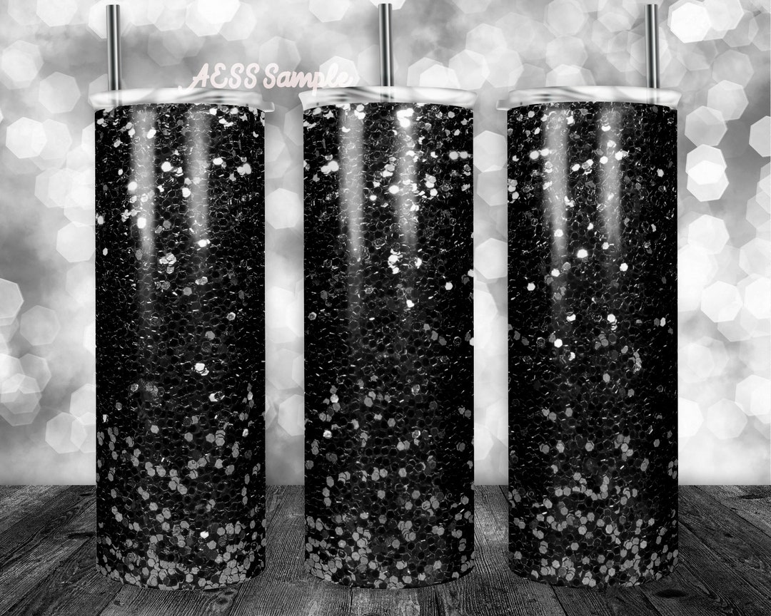 Black Glitter Tumbler Design Straight Design Great for 20oz Tumblers