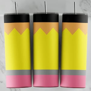 Design de copo de lápis | Design Reto | Ótimo para copos de 20 onças | Ótimo para sublimação ou envoltórios de copo