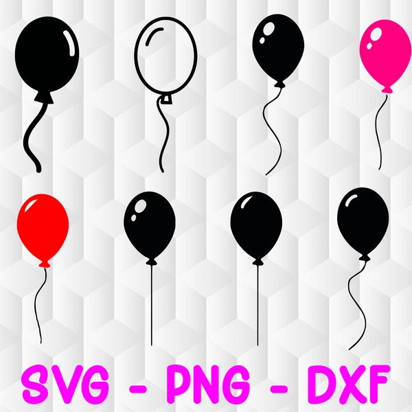 Balloon Svg Design, Png DXF | Great for Cricut and Cameo | Layered | Craft Svg Files, Cartoon svg files. 8 Party Balloon Svg files