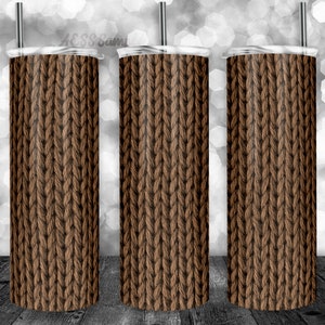 Braunes Wollbecher Design, Becherbild, Becherschablone, Digitaler Download, Sublimation Design, Wasserschieber Design, Neuheit PNG Design