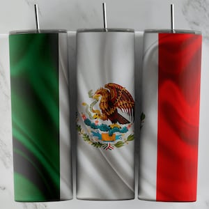 Mexican Flag Tumbler Design, 20oz Skinny Tumbler Wrap, Tumbler Template, PNG Digital Download, Great for Sublimation or Wraps, Mexico