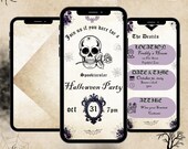 SpookyHalloween Party invitation,  Spooky Halloween Invite ,Digital Invitation, Costume Party, Instant Download, Animated Invitation