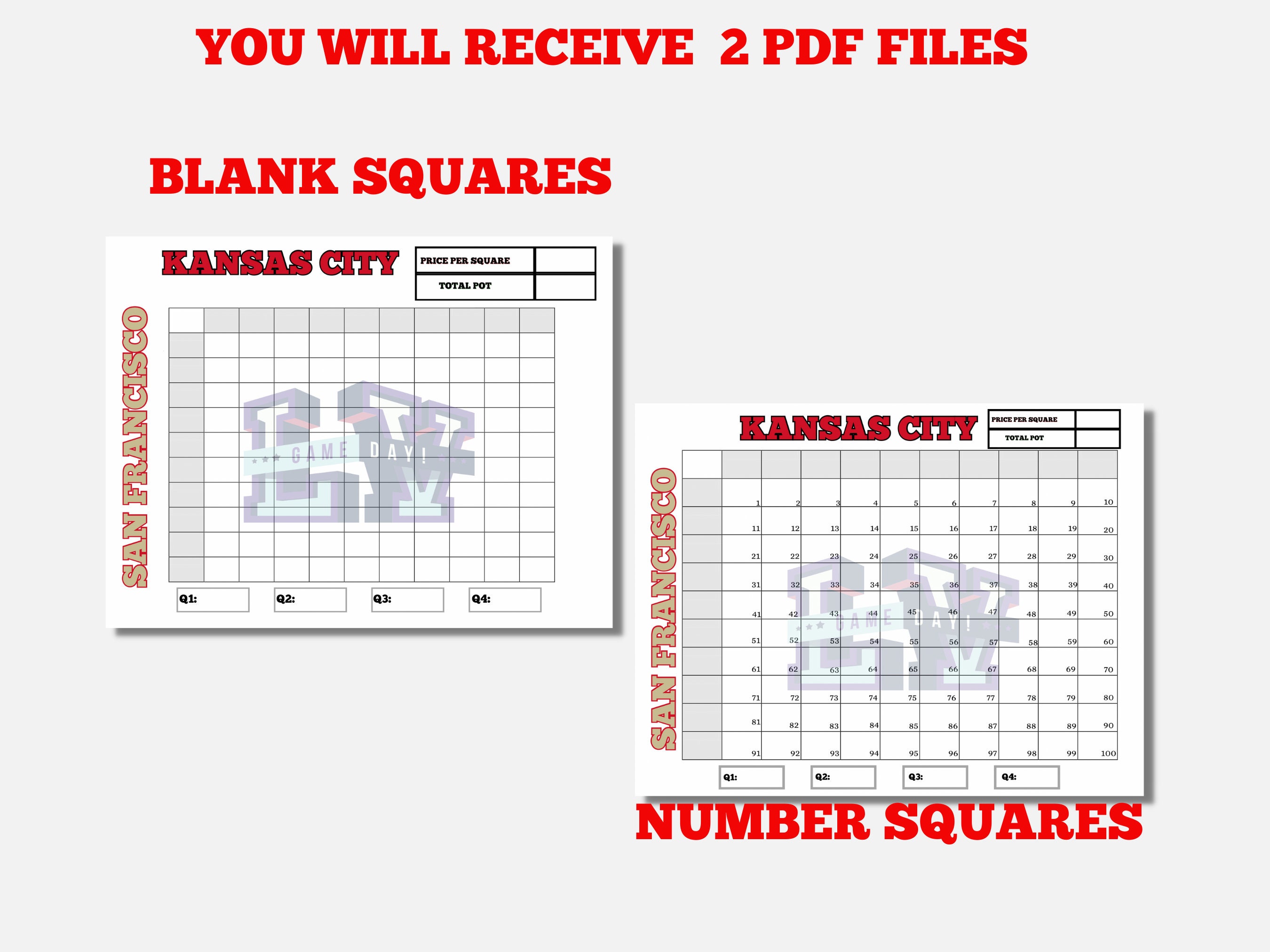 Football Super Bowl Square Game 2024, Super Bowl Boxes, Football