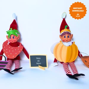 Imprimable elfe Halloween, magie elfe bricolage, des bonbons ou un sort, accessoires elfes, téléchargement immédiat, scène elfe, accessoires malices elfes