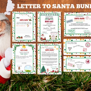 Carta a Santa, Carta editable de Santa, Carta de los niños a Santa, Carta de lista de Navidad de Querido Santa, Descarga instantánea, Personalizada