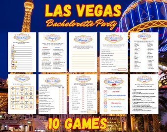 Las Vegas Themed Bachelorette Party Games Bundle, Sin City, Vegas, Jeux imprimables Jeux à boire, Emoji sale, Fête de poule, Jeux de douche nuptiale