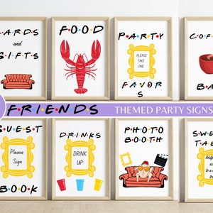Freunde Party Zeichen Bundle, Freunde Themed Party Set, Baby-Dusche, Geburtstag Party Spiel druckbar, Freunde Themed Dekor, Instant Download