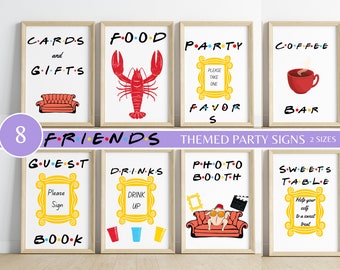 Freunde Party Zeichen Bundle, Freunde Themed Party Set, Baby-Dusche, Geburtstag Party Spiel druckbar, Freunde Themed Dekor, Instant Download