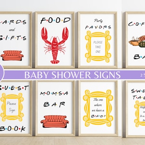 Friends Baby Shower Signs , Friends Themed Baby Shower Set, Baby Shower Game Printable, Friends Themed Decor, Baby Shower Signs
