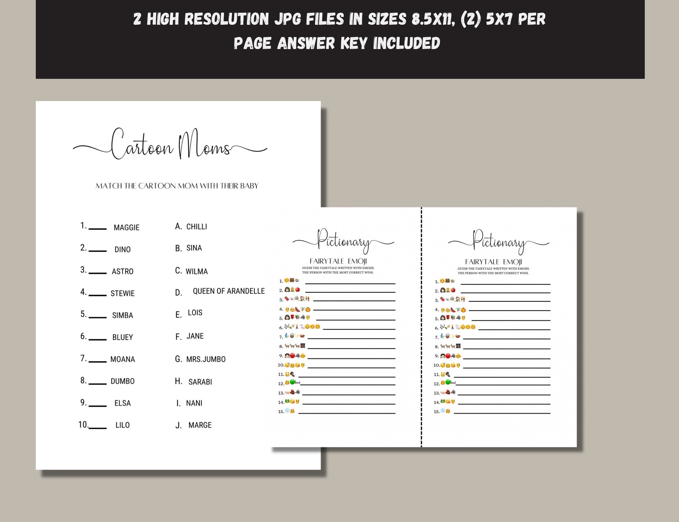 Modern Baby Shower Game Bundle, Printable, Minimalist Designed Games ...