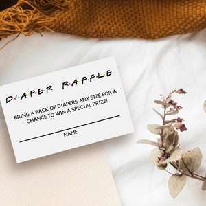 Friends Baby Shower Windel Raffle Tickets, Friends Themed Baby Shower Set, Baby Shower Spiel zum Ausdrucken