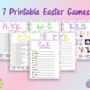 Easter Game Bundle, Printable Easter Games for Kids & Adults, Easter Sunday Games, Easter Party Games