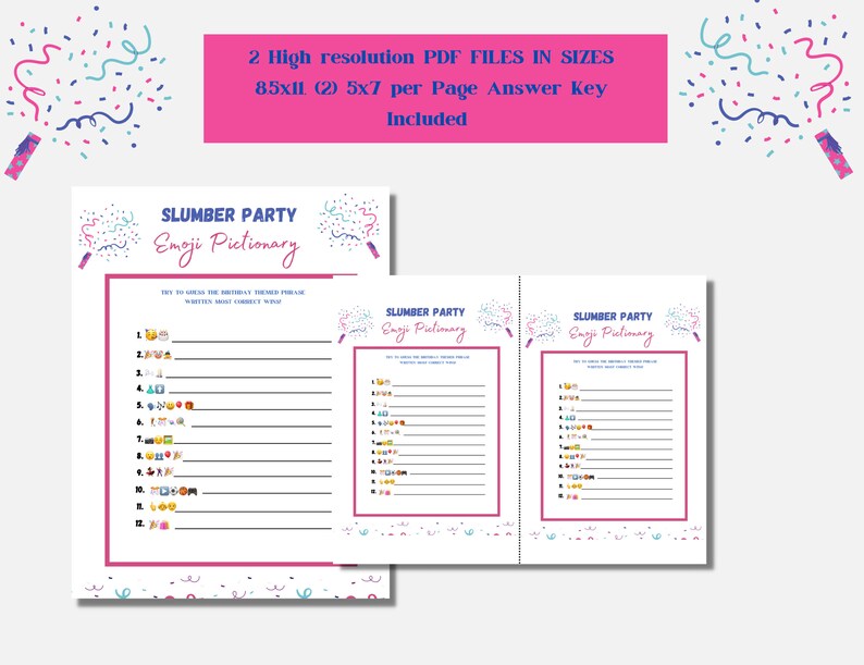 Slumber Party Games Printables, Slumber Party Activities, Teens Slumber ...