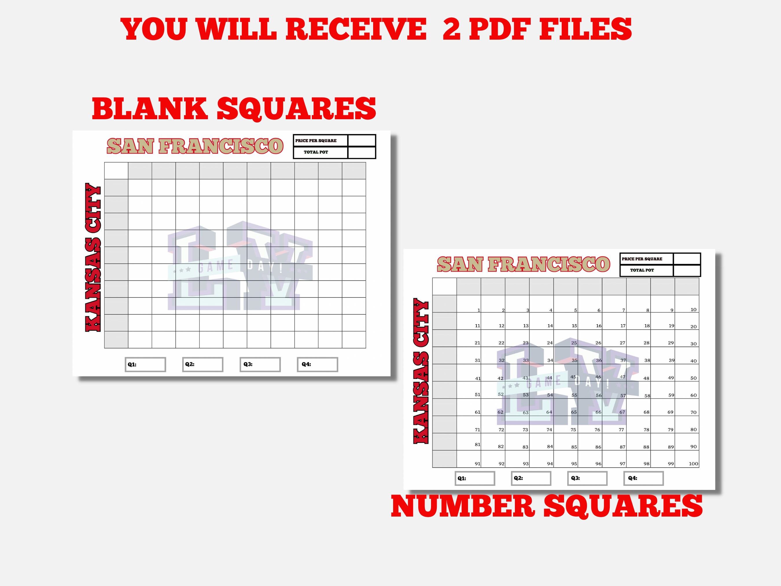 Football Super Bowl Square Game 2024, Super Bowl Boxes, Football
