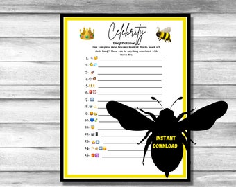 Celebrity Emoji  Pictionary, Music Emoji Game, Printable Game, Family Game Night,   Emoji, Fun Games , Teen Games, Emoji Quiz