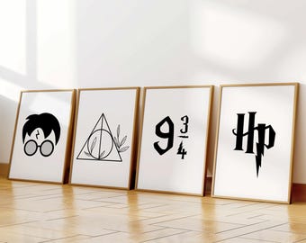 Wizarding World Themed Digital Print Bundle , Digital Wall Art, Unofficial Fan Art