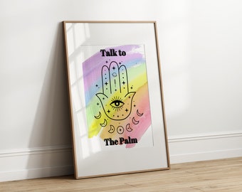 Talk To The Palm Digital Print Trio, Quote, Printable Wall Art