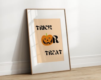 Trick or Treat Digital Print, Halloween Printable Art