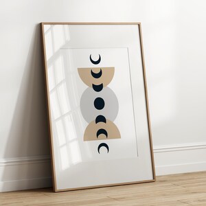 Moon Phase Digital Print Duo , Printable Wall Art