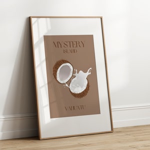 Mystery Island Travel Poster Duo , Mystery Island Printable Wall Art, Travel Poster