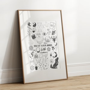 Trust Your Inner Witch Digital Print Duo, Printable Wall Art