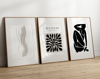 M A T I S S E  Digital Print Trio , Boho Wall Art, Printable Wall Art