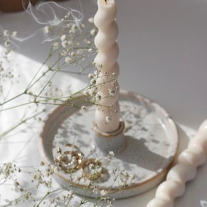 Spiral Twisted Pillar Candle Set (Set of 2), 100% Natural Soy Wax, Decorative candles, Minimalist decor, Bridal wedding party gift