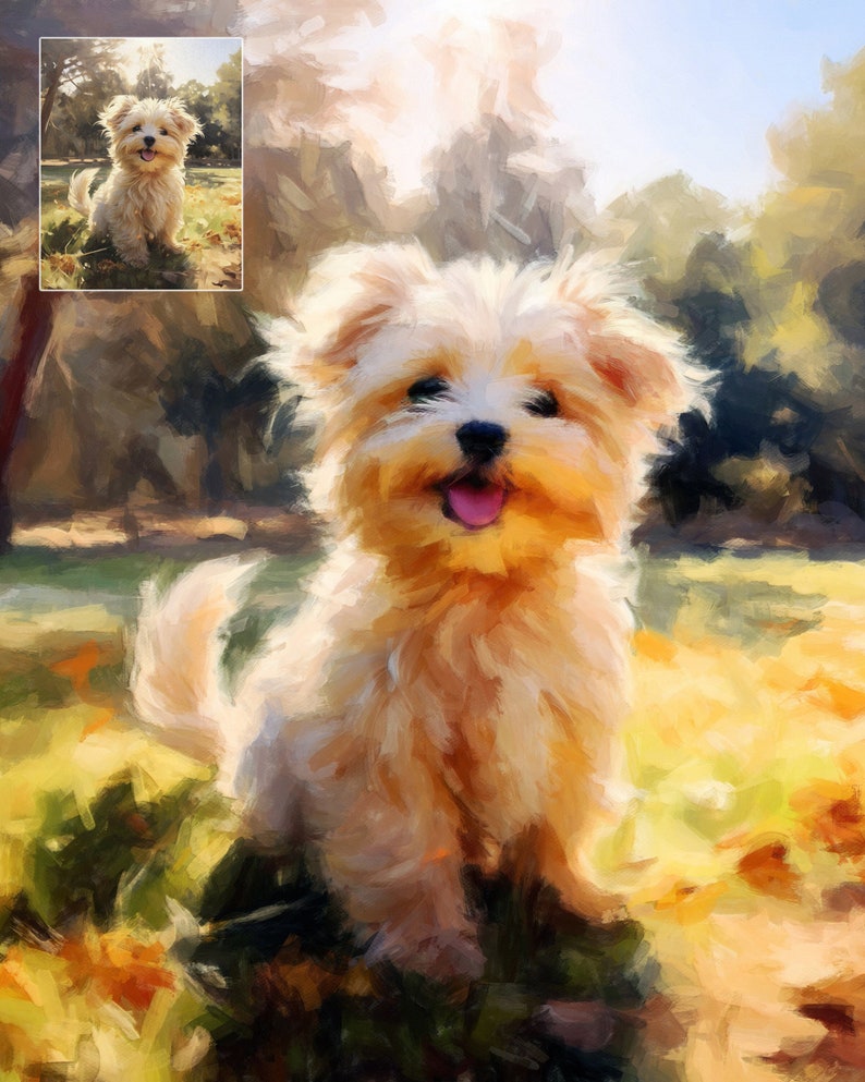 Custom Pet Portrait from your photo that is printed on canvas ready to hang. A timeless and cherished gift for your loved ones that will be treasured forever. Etsy