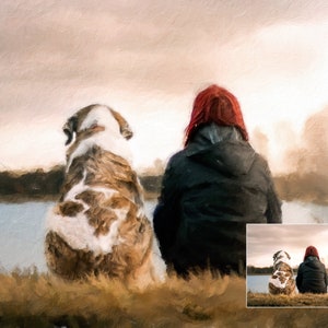 Benutzerdefinierte Haustiergemälde vom Foto Hundeporträt-Denkmalgeschenk für Tierliebhaber-Personalisierte Haustiermalerei Gedruckt auf Leinwand, fertig zum Aufhängen Bild 6