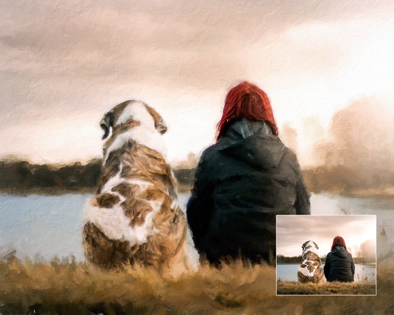 Benutzerdefinierte Haustiergemälde vom Foto Hundeporträt-Denkmalgeschenk für Tierliebhaber-Personalisierte Haustiermalerei Gedruckt auf Leinwand, fertig zum Aufhängen Bild 6