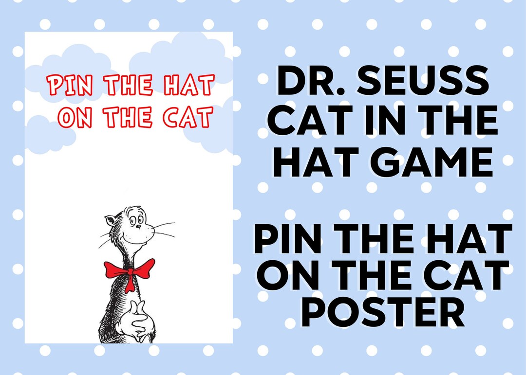 Cat in the Hat Dr. Seusspin the Hat on the Cat Game Posterdr. Seuss