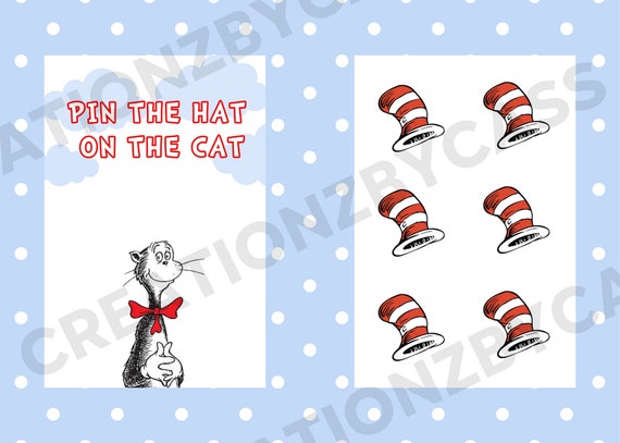 Cat in the Hat Seuss-pin the Hat on the Cat Game Poster-dr