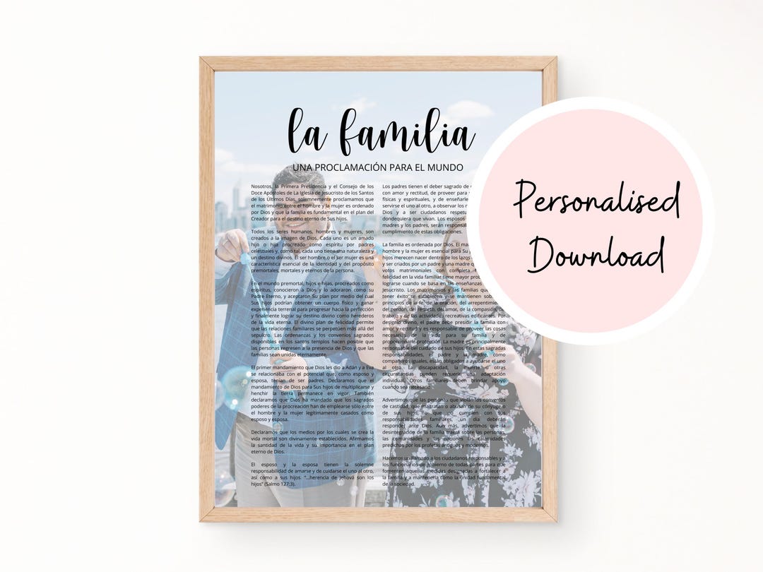 Custom La Familia Una Proclamación Para El Mundo Art: Personalized LDS