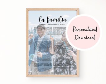 Arte personalizada La Familia Una Proclamación Para el Mundo: Presente SUD personalizado (download digital)