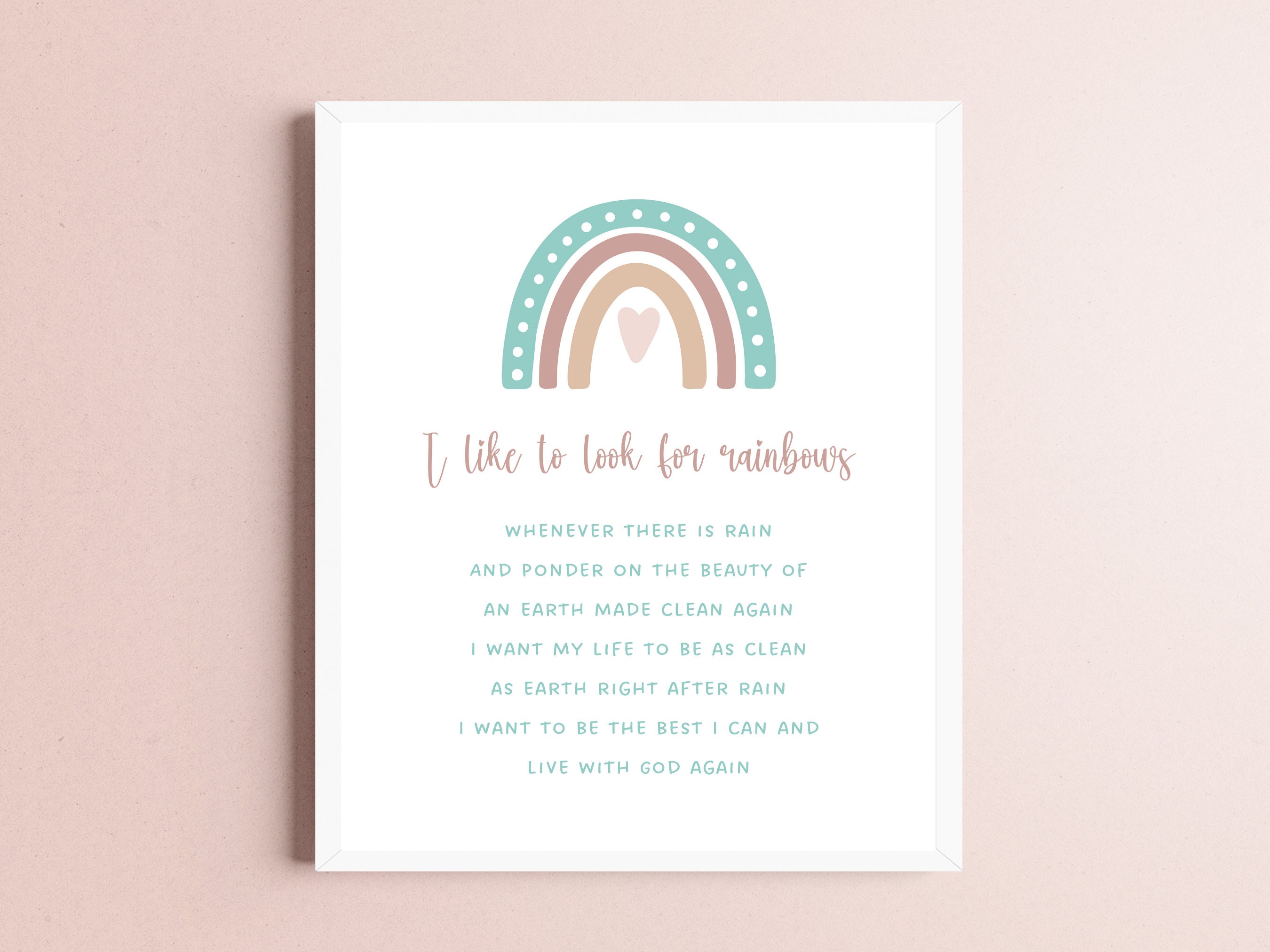 I Like to Look for Rainbows LDS Primary Song Digital Print - Etsy