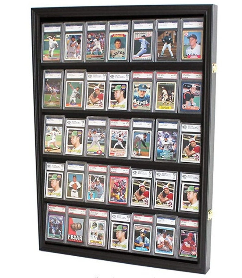 Graded Sports Card Display Case Vertical Black Finish Etsy