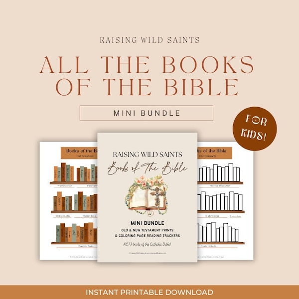 Catholic Books of The Bible Printable, Print & Coloring Pages DOWNLOAD, 73 Books Memory Work, Activity Bundle for Catholic Homeschooling