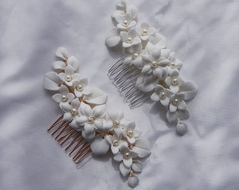 Floral Leaf Hair Comb - Wedding Hair Comb - Bridal accessories - Gold/Silver - Statement piece