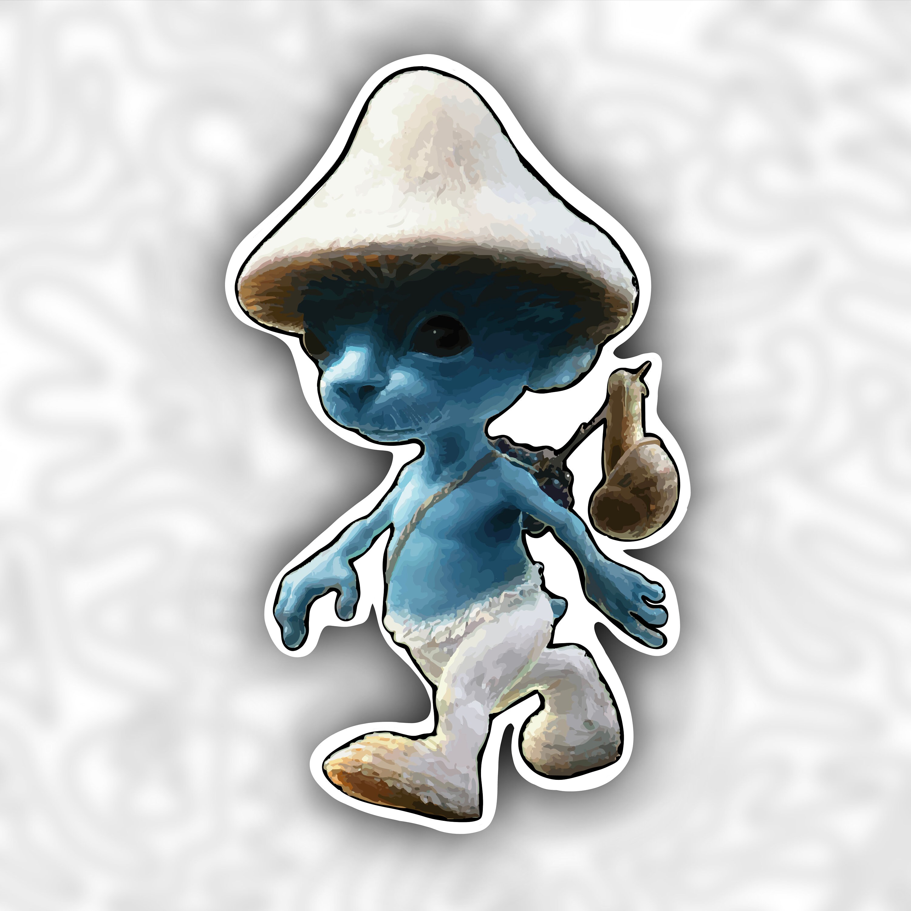  Sticker Cat Meme Blue Smurf Waterproof Sticker Label